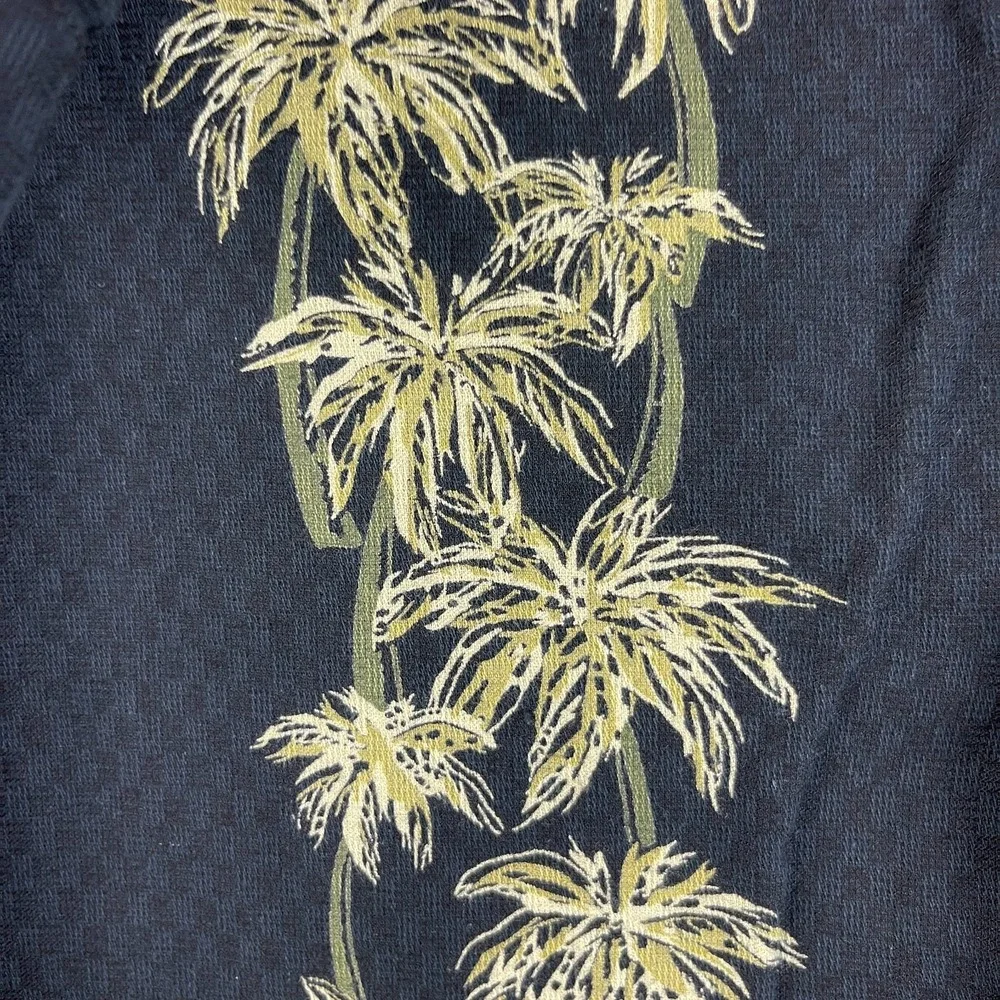 OP Ocean Pacific Hawaiian Shirt Mens Large Black Tropical Print Button Up Aloha - Picture 9 of 12